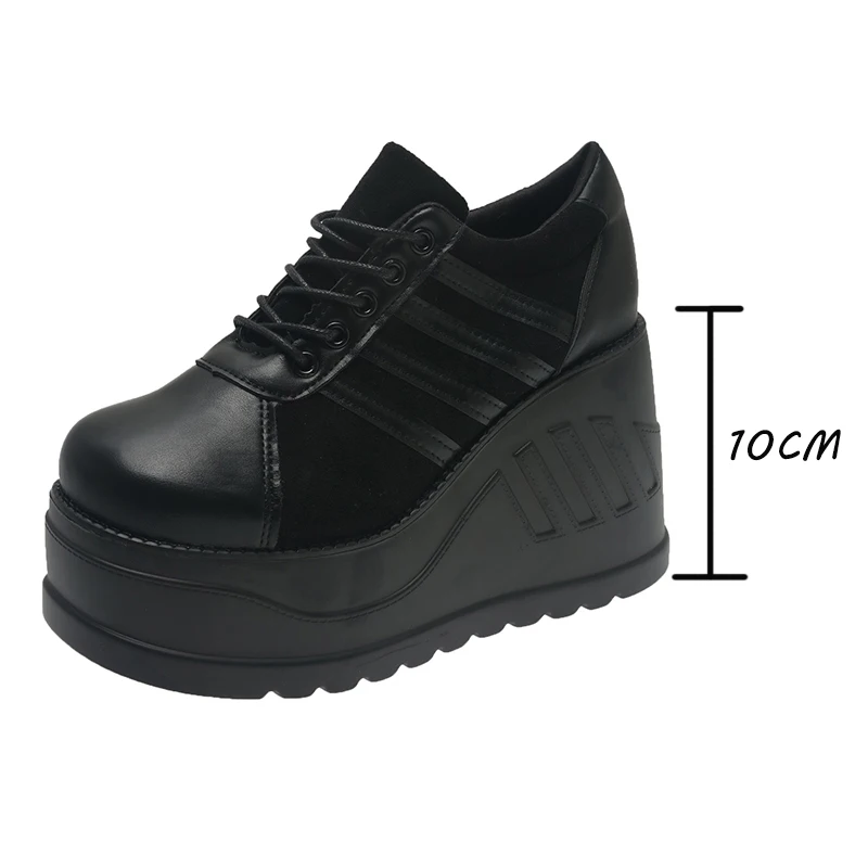 Street Fashion Goth - حجم كبير 35-43 تصميم أسود أنثى