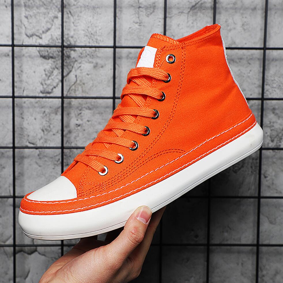 Street Fashion Brand - أحذية قماشية رجالية عالية الرقبة، أحذية