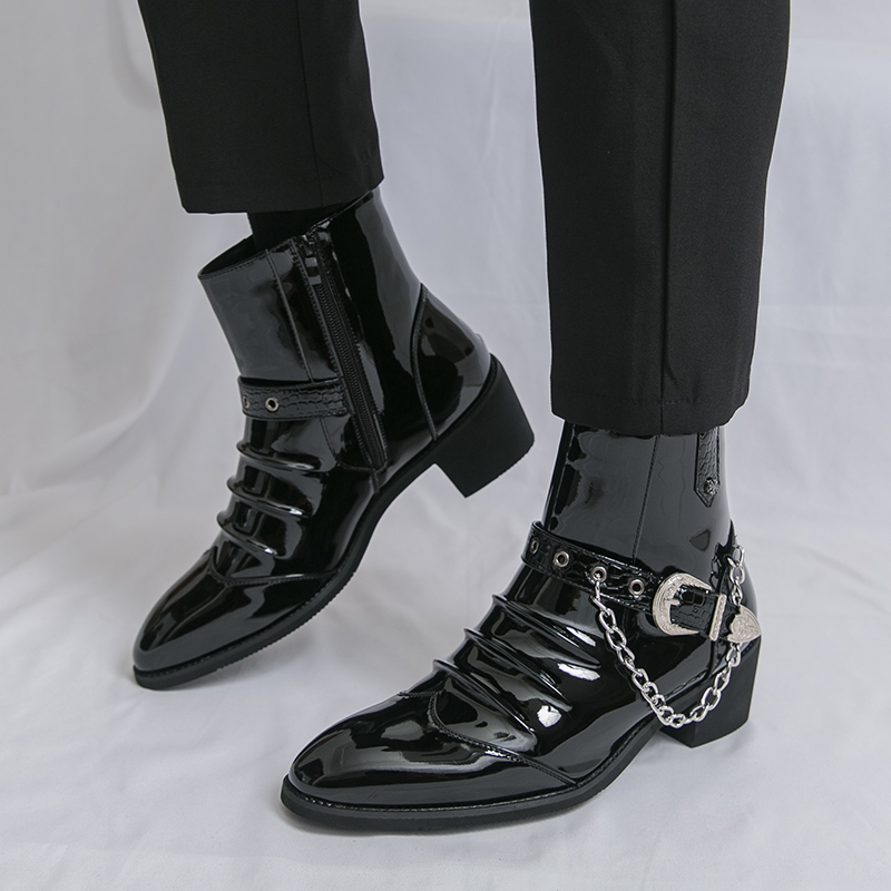 Street Fashion Brand - أزياء الجانب سستة عالية أعلى أحذية