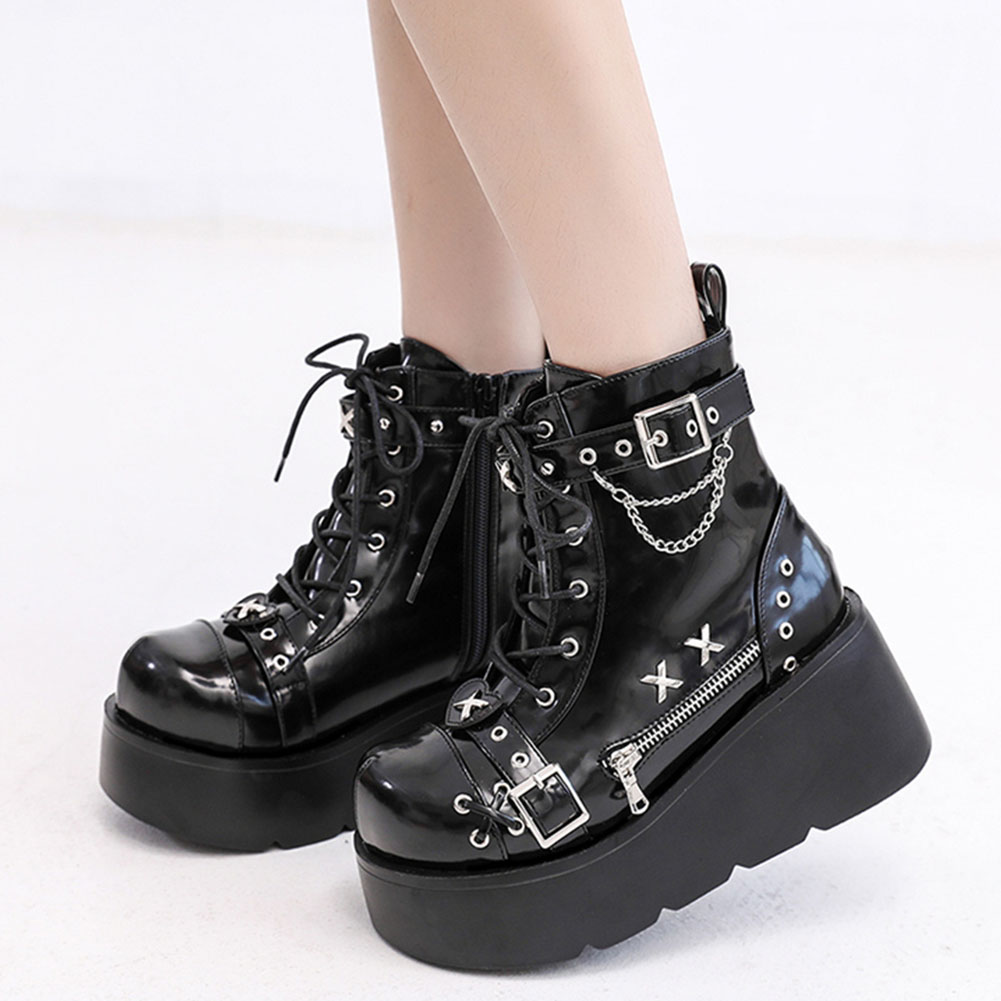 Street Fashion Goth - أحذية برقبة جديدة للسيدات على شكل