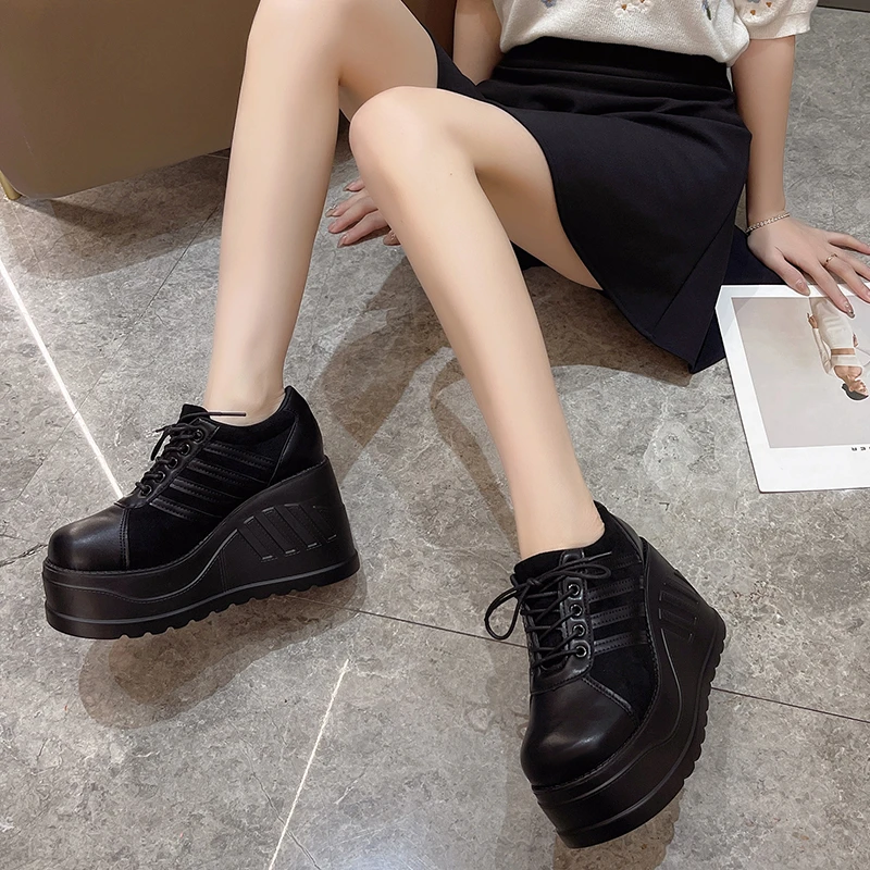 حجم كبير 35-43 تصميم أسود أنثى - مراجعة Street Fashion Goth وسعره