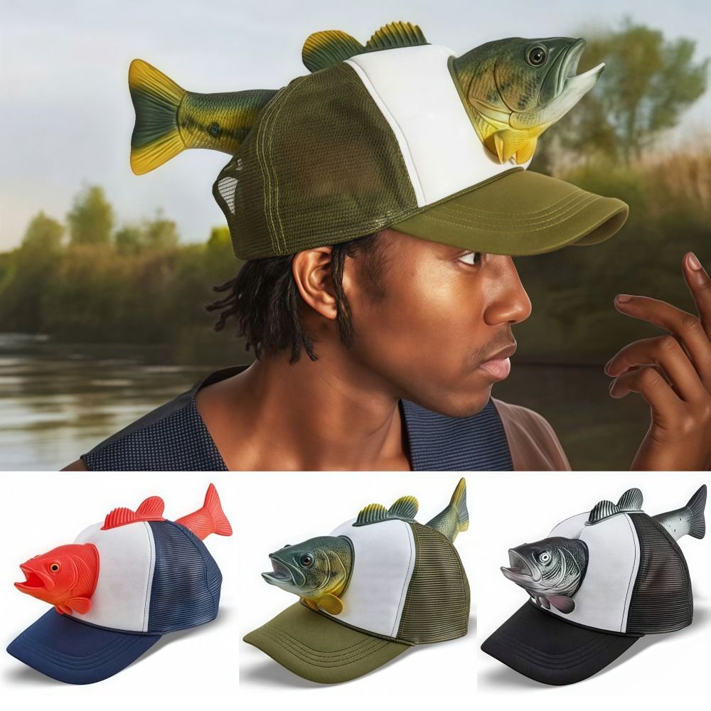 قبعة بيسبول مضحكة بتصميم سمكة  - مراجعة Baseball Cap Fitted وسعره