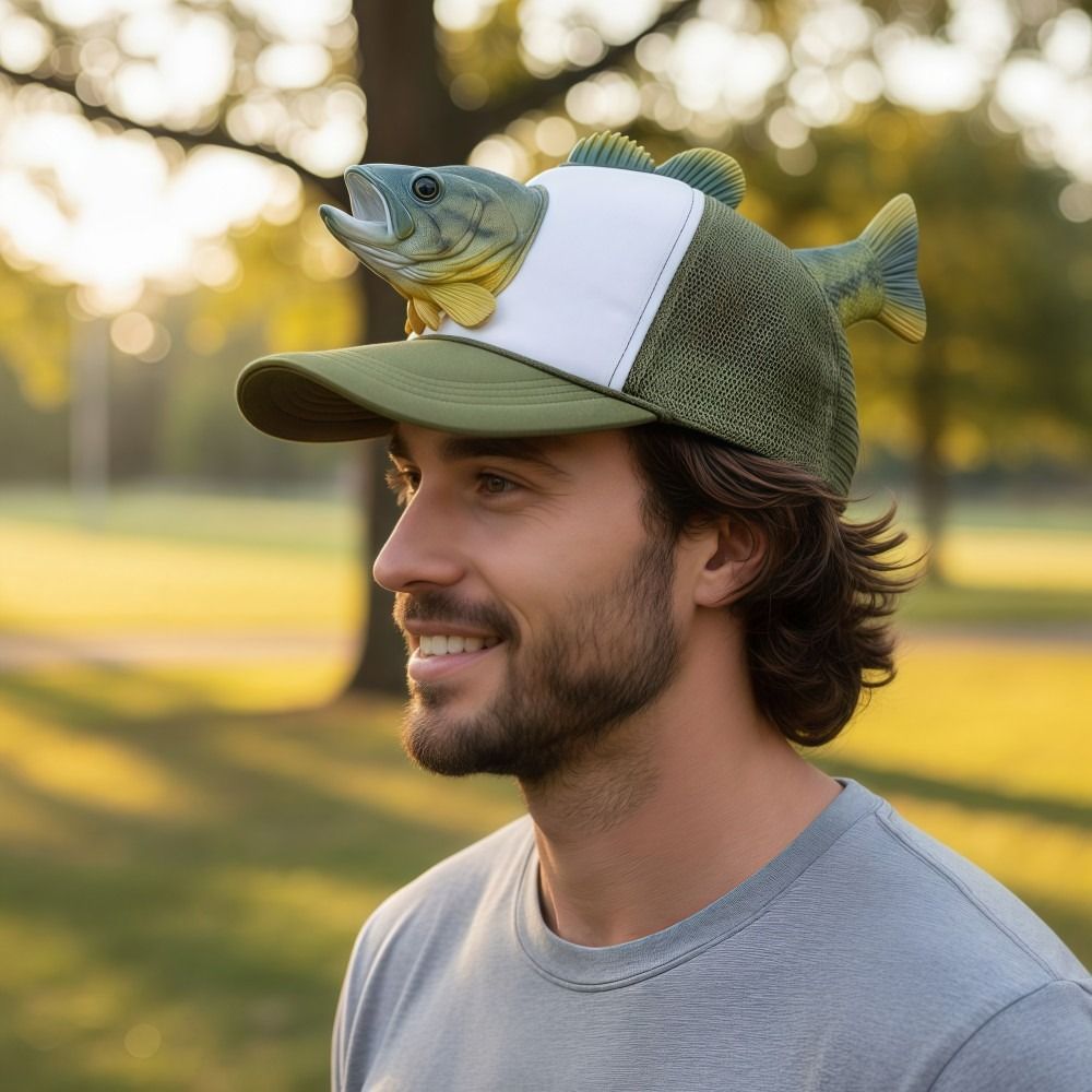 قبعة بيسبول مضحكة بتصميم سمكة  - مراجعة Baseball Cap Fitted وسعره