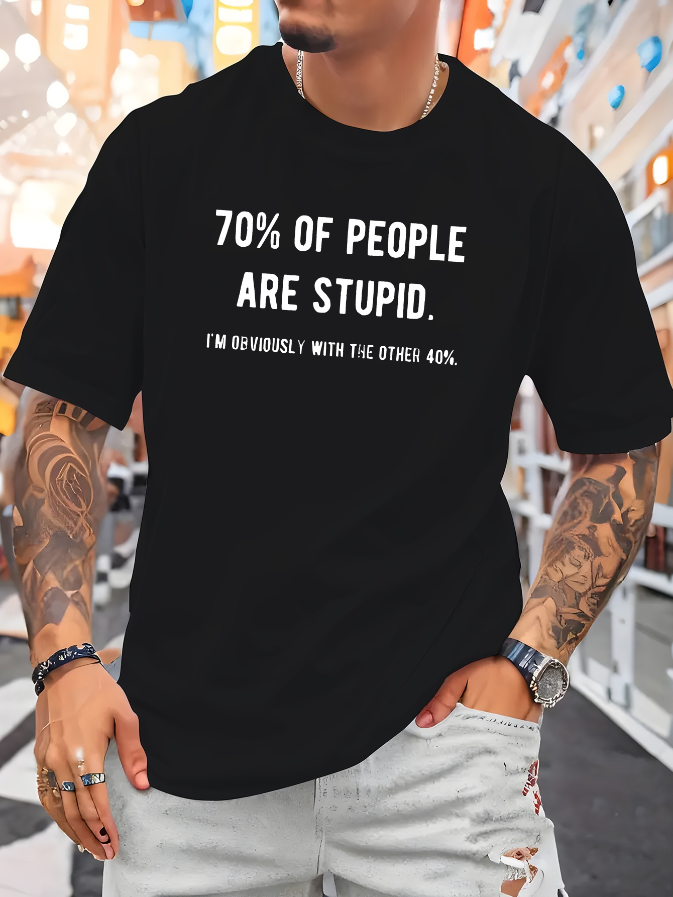 تي شيرت رجالي من القطن برقبة د - مراجعة Street Fashion Quotes وسعره