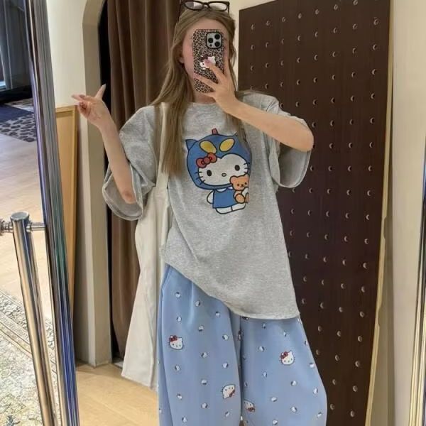 تي شيرت مطبوع عليه هالو كيتي ب - مراجعة Street Fashion Designers وسعره