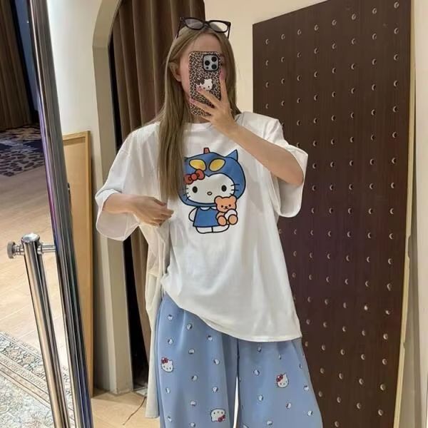 تي شيرت مطبوع عليه هالو كيتي ب - مراجعة Street Fashion Designers وسعره