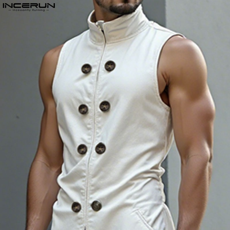 INCERUN سترات رجالية طويلة الط - مراجعة Street Fashion Style Male وسعره